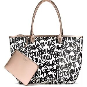 Victoria's Secret Black and Gold Urban Tote